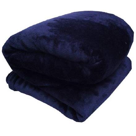 Cobija Manta Frazada Piel Ángel Térmica Unicolor Azul Oscuro