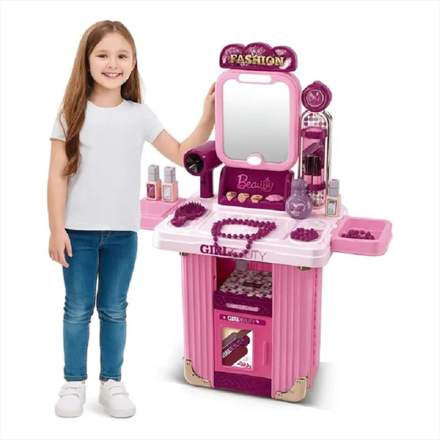 Kit Maleta Tocador Infantil 3 En 1 Belleza & Maquillaje